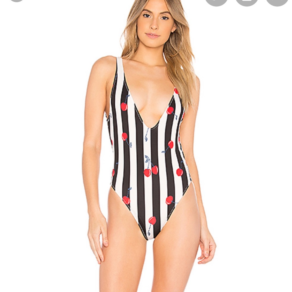 Solid and striped Cherry one piece never worn